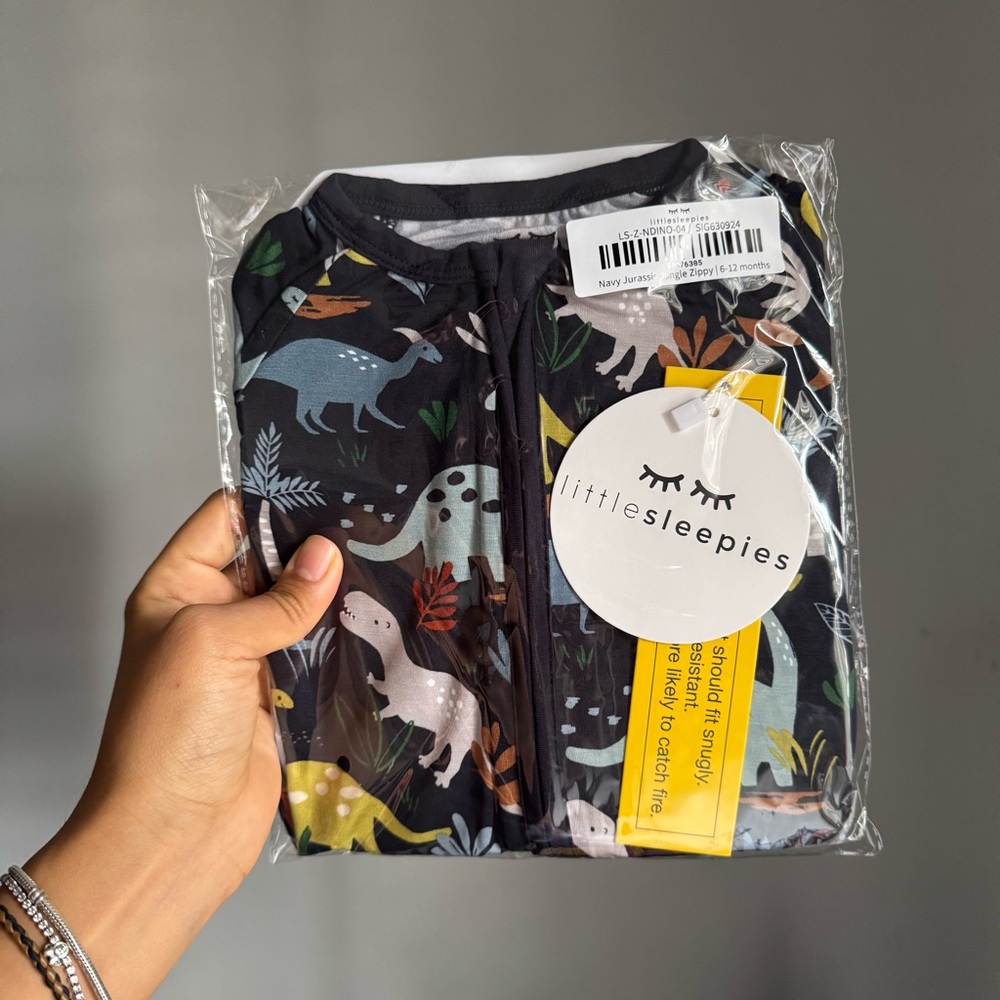 NWT | Little Sleepies Navy Jurassic Jungle Zippy Pajamas